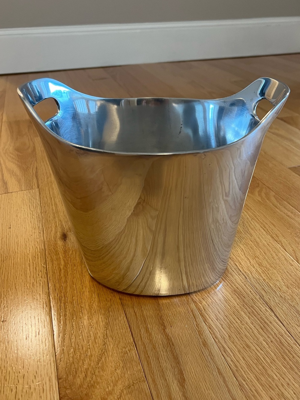 Pottery Barn Barona Silver Metal Wine Bucket with Handled Rim